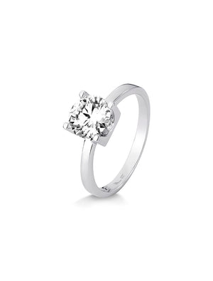 Anel Pedra 8mm Prata 925 Moissanite