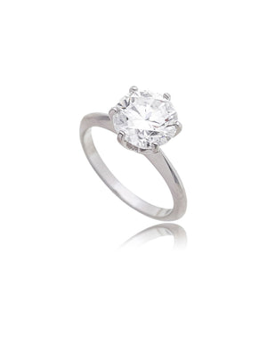 Anel Solitário 9.5mm Prata 925 Moissanite