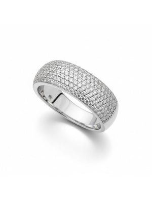 Anel Cravejado 1.0mm Prata 925 Moissanite