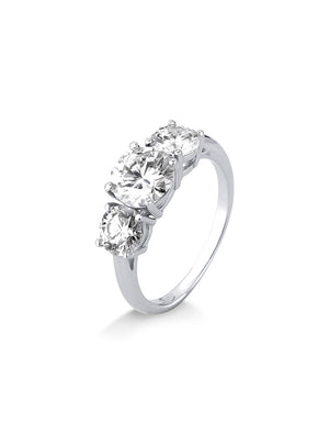 Anel Pedras 8mm Prata 925 Moissanite