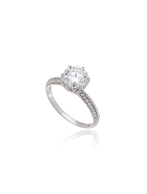 Anel Solitário 8MM Prata 925 Moissanite