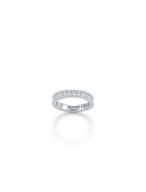 Anel Aparador Bolinhas Cravejado Prata 925 Moissanite