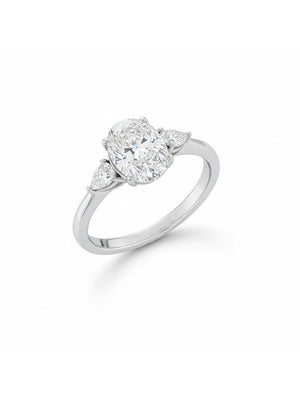 Anel Oval 10mm Prata 925 Moissanite