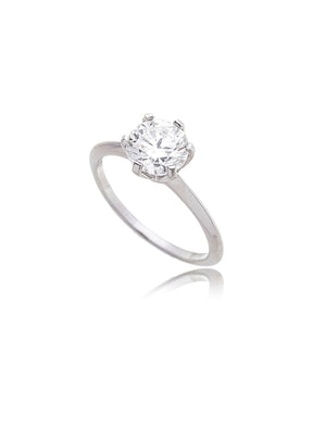 Anel Solitário 8mm Prata 925 Moissanite