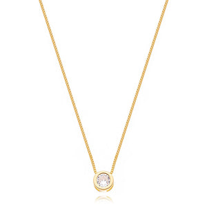 Colar Ponto De Luz Pequeno Banho Ouro 18k Zircônia