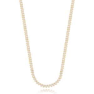 Colar Riviera Redonda Banho Dourado Zircônia