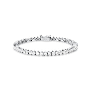 Pulseira Riviera Delicada Banho Ródio Zircônia