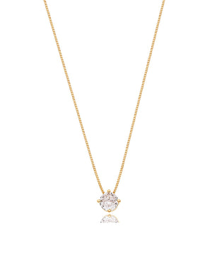 Colar Ponto de Luz Banho Ouro 18K Zircônia