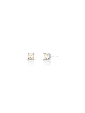 Brinco Quadrado Ponto de Luz 5 MM Prata 925 Moissanite