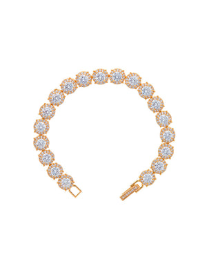 Pulseira Círculos Cravejados Banho Ouro 18K Zircônia