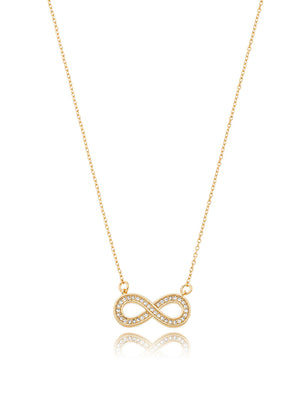 Colar Teen Infinito Cravejado Banho Ouro 18k Zircônia