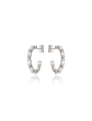 Brinco Argola 3.6mm Prata 925 Moissanite
