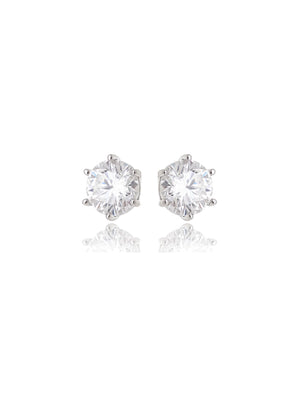 Brinco Redondo 9.5MM Prata 925 Moissanite