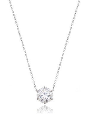 Colar Redondo 9.5mm Prata 925 Moissanite