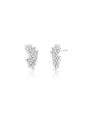 Brinco Earcuff Asa Borboleta Cravejada Banho Ródio Zircônia