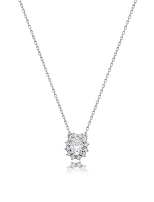 Colar Oval Volta Cravejada 6.8MM Prata 925 Moissanite