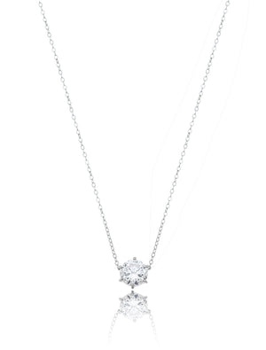 Colar Pingente Cravejado  8mm Prata 925 Moissanite