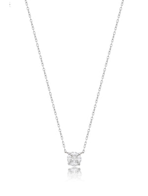 Colar Redondo Ilusion 3.3MM Prata 925 Moissanite