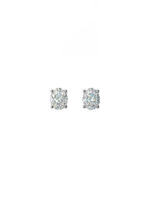 Brinco Oval 7.9MM Prata 925 Moissanite