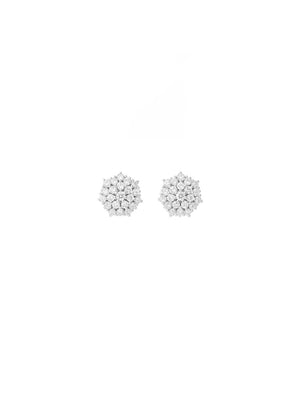 Brinco Floco de Neve Cravejado 1.5MM Prata 925 Moissanite