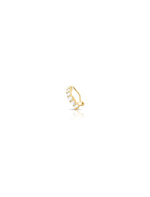 Brinco Piercing Click Pontos de Luz Banho Ouro 18k Zircônia