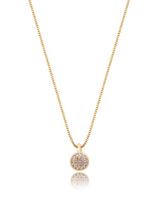 Colar Infantil Pingente Cravejado Banho Ouro 18K Zircônia