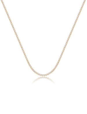 Colar Riviera Redonda Banho Ouro 18k Zircônia