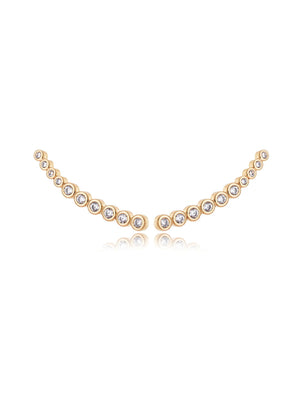 Brinco Earcuff de Bolinhas Banho Ouro 18k Zircônia