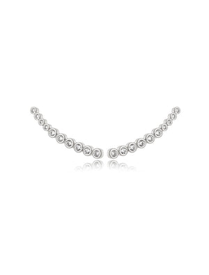 Brinco Earcuff de Bolinhas Banho Ródio Zircônia
