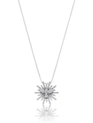 Colar Espirito Santo Cravejado 1.0mm Prata 925 Moissanite