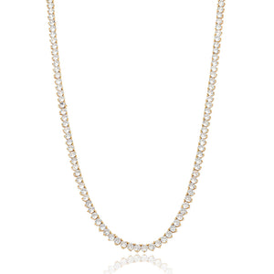 Colar Riviera 3mm Banho Dourado Zircônia