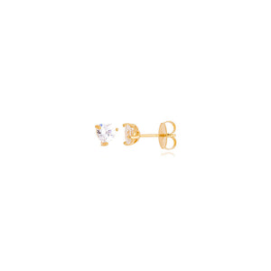 Brinco Coração Delicado Banho Ouro 18K Zircônia