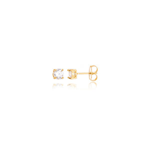 Brinco Círculo Pequeno Garras Banho Ouro 18K Zircônia