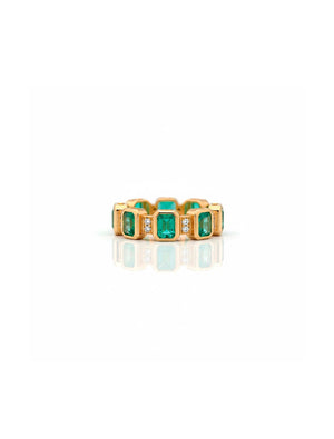 Anel Formas Geométricas Banho Ouro 18K Cristal