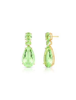 Brinco Base Oval Gota Banho Ouro 18k Cristal