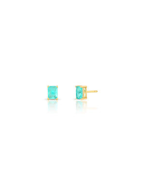 Brinco Retângulo Cristal Fusion Banho Ouro 18k