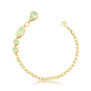 Pulseira Elos Detalhes Geométricos Banho Ouro 18K Cristal