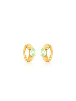 Brinco Argola Riscos  Pedra Banho Ouro 18K Cristal