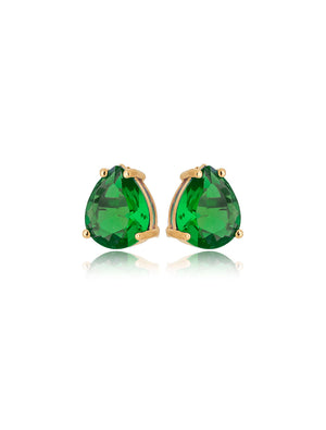 Brinco Gotinha Cristal Banho Ouro 18k